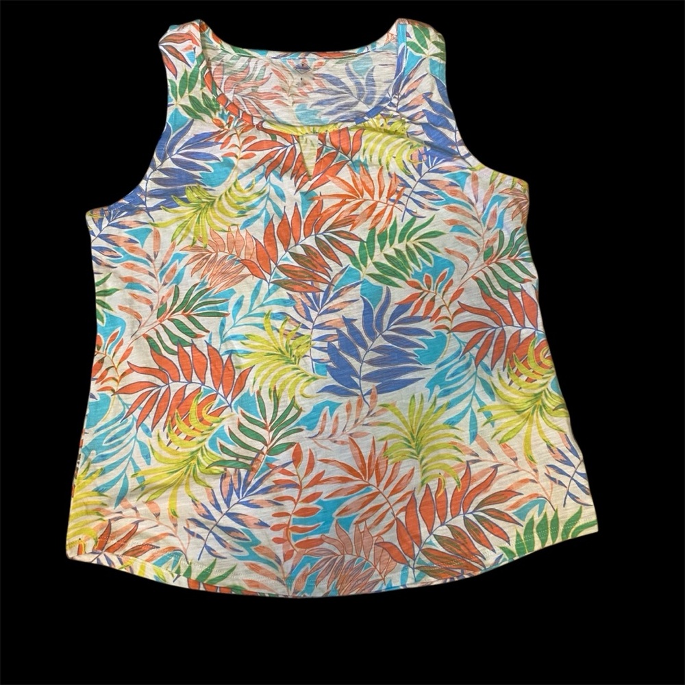 St. john’s Bay Tropical Print Tank %100 Cotton